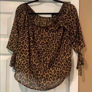 off the shoulder leopard top